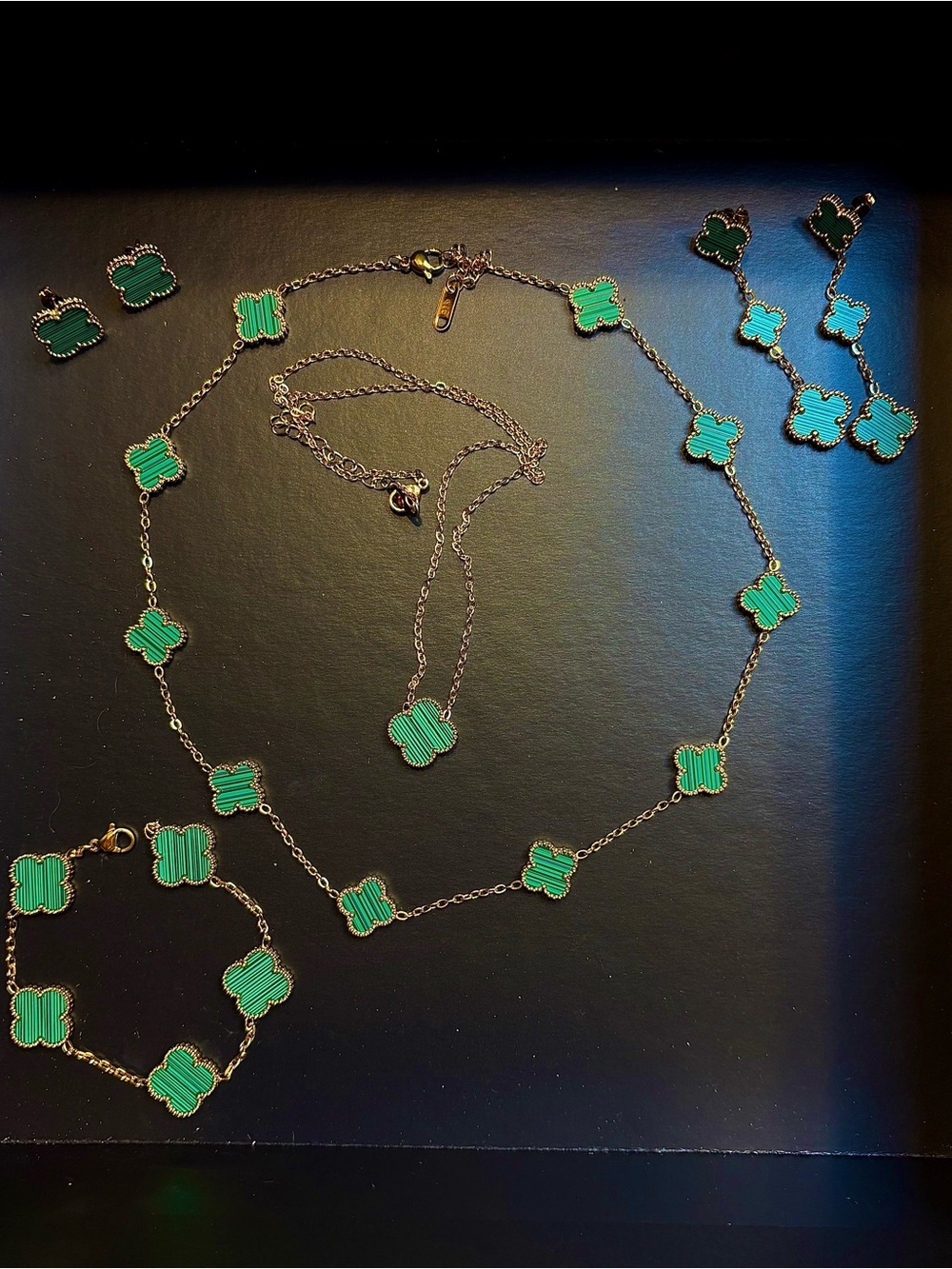 Stainless Steel Green Clover Set